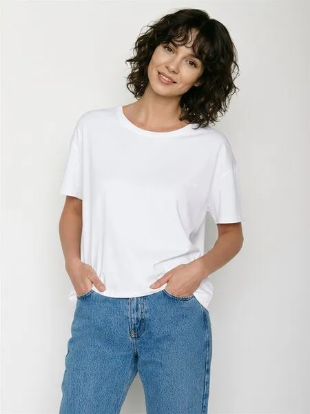 GreenBomb GREENBOMB Basic Feel - Lässiges T-Shirt aus Bio-Baumwoll-Mix / GOTS / Fair & Vegan, Weiß (weiß), – Produktbild 1 von 4