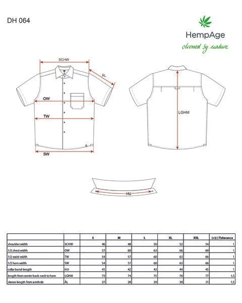 HempAge HempAge Kurzarmhemd Herren Hanf/Biobaumwolle, Bamboo(grün), – Produktbild 3 von 4