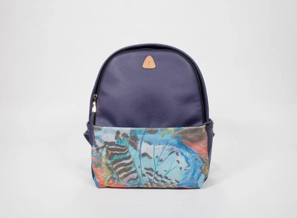 Ritagli di G Ritagli di G Damen Leder Rucksack ALINA - 100% Made in Italy, Lila, – Produktbild 1 von 2