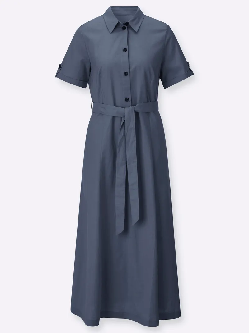 Witt Hemdblusenkleid rauchblau, Rauchblau, – Produktbild 1 von 2