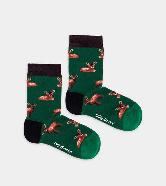 DillySocks DillySocks Kindersocken Lil Bambi aus Biobaumwoll-Mix, Grün, – Produktbild 1 von 2