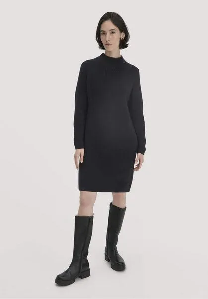 hessnatur hessnatur Strick Kleid Regular aus reiner Bio-Baumwolle, Schwarz, – Produktbild 1 von 4