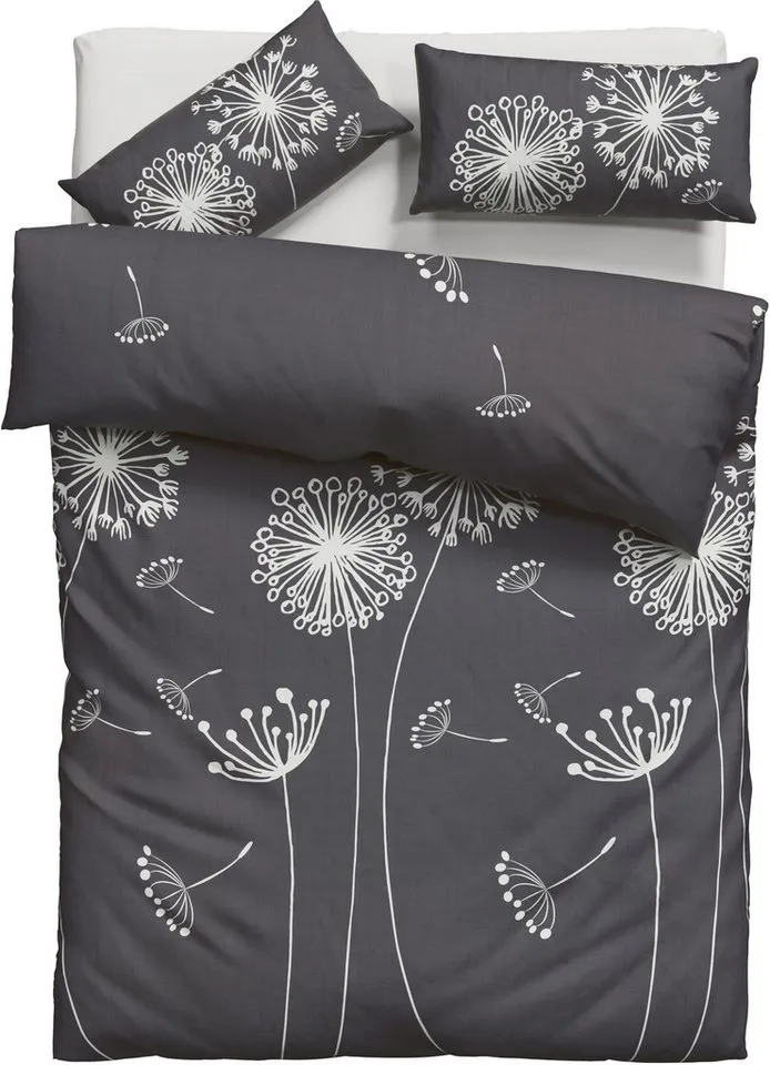 OTTO home Bettwäsche SOUCY in vier Qualitäten erhältlich, Leinenstruktur, Renforcé-Tencel™ Lyocell, 2 teilig, 100% Baumwolle, auch PREMIUM Qualitäten Renforcé-Tencel & Satin TC300, Grau, – Produktbild 3 von 7