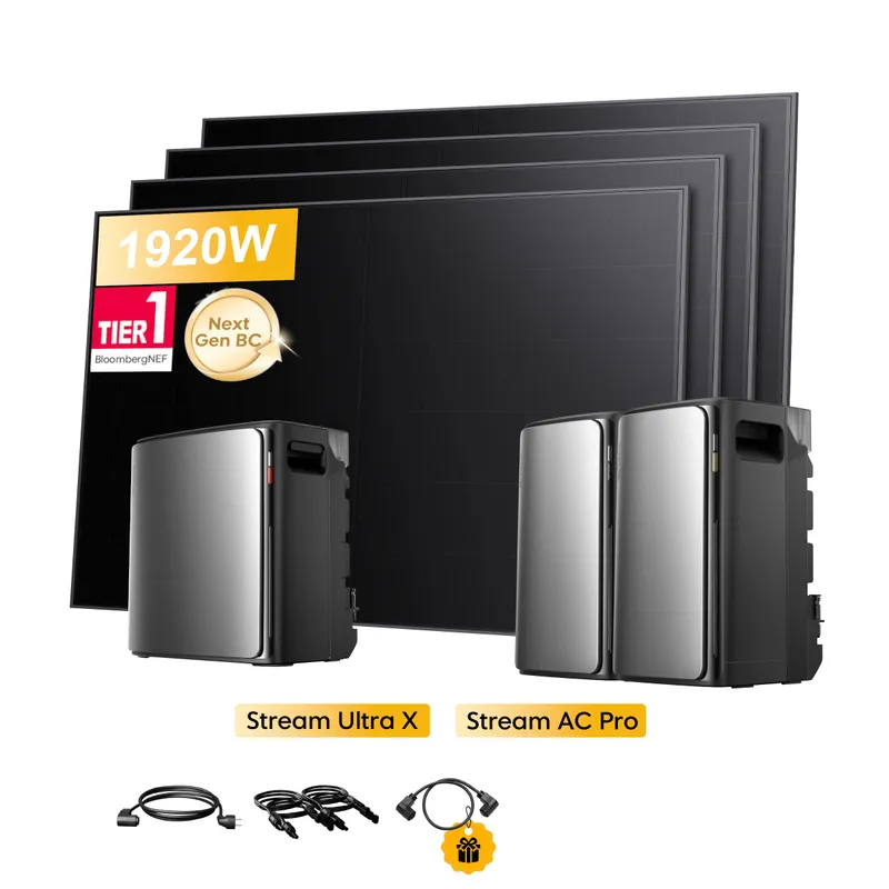 EcoFlow EcoFlow Stream Ultra X, All-in-One Speicher für Balkonkraftwerke, mit 4 x 480Wp Sunpro BC Bifazial Full Black Solarmodul, by Powerness - Stream Ultra X + 2 x Stream AC Pro | 7680Wh / ohne Zubehör / Selbstabholung – Produktbild 1 von 1