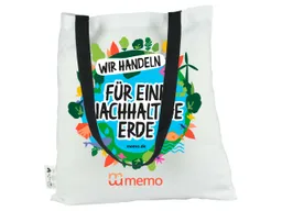 Memo memo Tragetasche 'Wir handeln für eine nachh. Erde' aus RC-Baumwolle, Fairtrade – Produktbild 1 von 1
