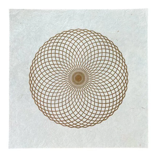 Veskor Cassiopeia Veskor Cassiopeia LOTUS DES LEBENS Heilige Geometrie Linoldruck | 40 x 40 cm | Gold auf Naturweiß – Produktbild 1 von 4
