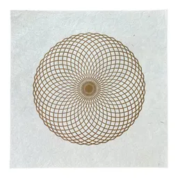 Veskor Cassiopeia Veskor Cassiopeia LOTUS DES LEBENS Heilige Geometrie Linoldruck | 40 x 40 cm | Gold auf Naturweiß – Produktbild 1 von 1