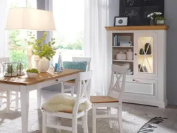 allnatura Highboard "Molina" mit Beleuchtung anthrazit-gewachst – Produktbild 1 von 1