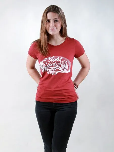 NATIVE SOULS Native Souls T-Shirt Damen - Night Owl, Rot, – Produktbild 1 von 1