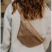 BOWLEANIES TASCHEN BOWLEANIES TASCHEN Große XXL Gürteltasche aus Lederfaserstoff, Hellbraun, – Produktbild 1 von 1