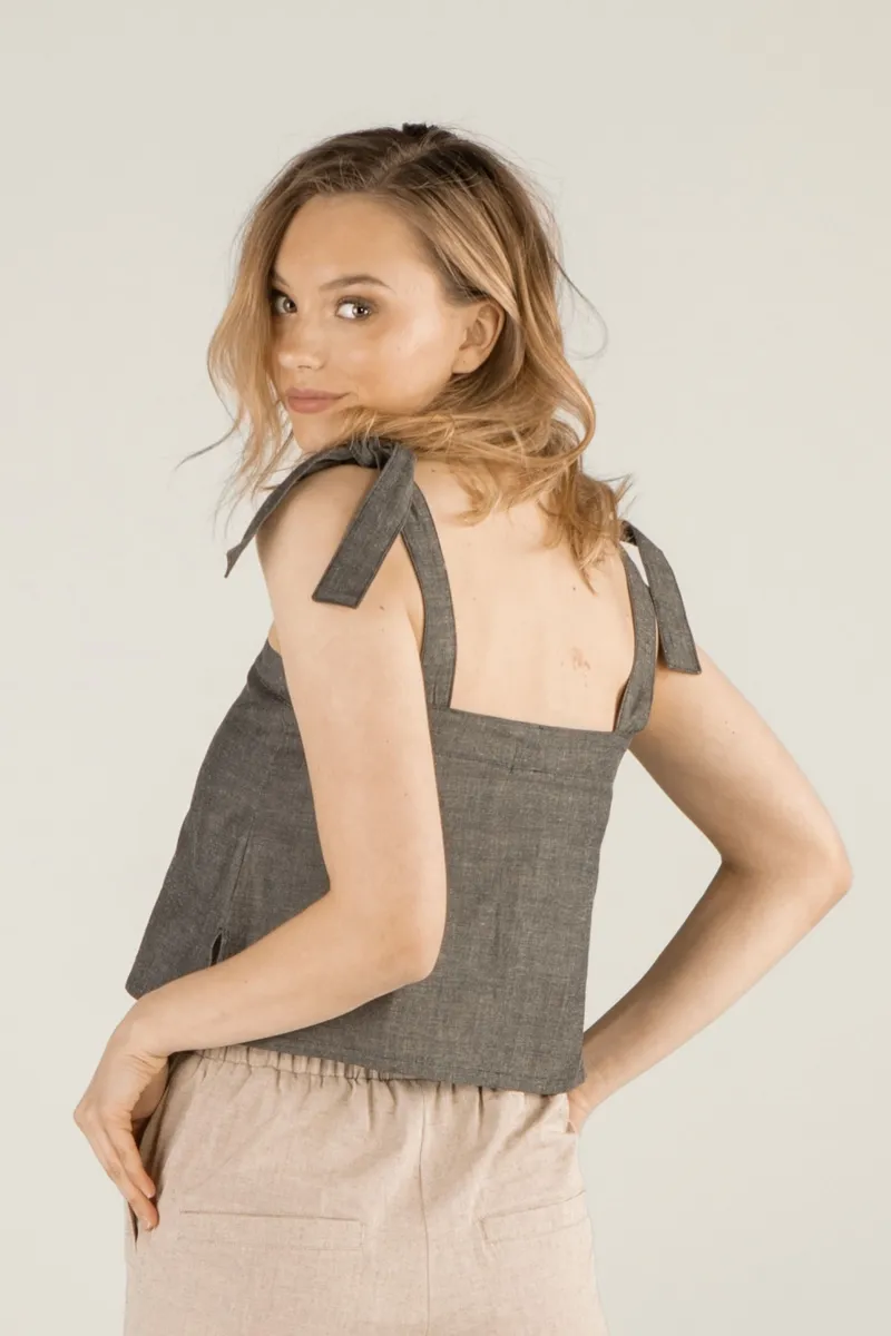 TAWAST TAWAST Damen vegan Top Free Spirit, Grau, – Produktbild 2 von 2
