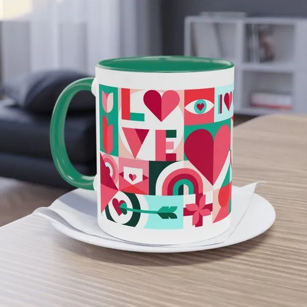 PepMelon PepMelon Beere Liebe Tee & Kaffee Becher, 11oz, 330 ml, Grün, – Produktbild 4 von 4