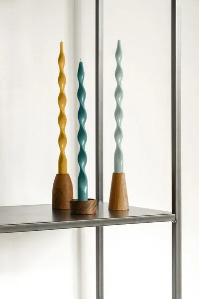 Originalhome Originalhome Gedrehte Duo Kerze für bewusste Geschenke - paraffinfrei & vegan., Orange, – Produktbild 3 von 3