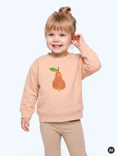 MelaDi Meladi Kinder Baby - Sweater aus Biobaumwolle - Birne auf Creme Latte, Mokka, – Produktbild 6 von 6