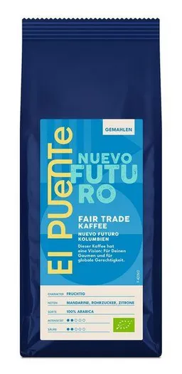 El Puente El Puente Nuevo Futuro - Bio-Kaffee gemahlen 250 g | Fair Trade | Bio-zertifiziert | Vegan | Glutenfrei – Produktbild 1 von 1