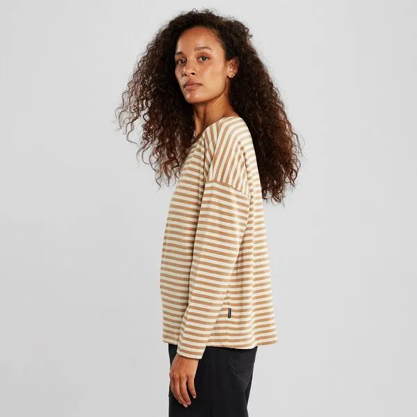 Dedicated DEDICATED Longsleeve Humledal Stripes - Tiger Brown – Produktbild 2 von 3