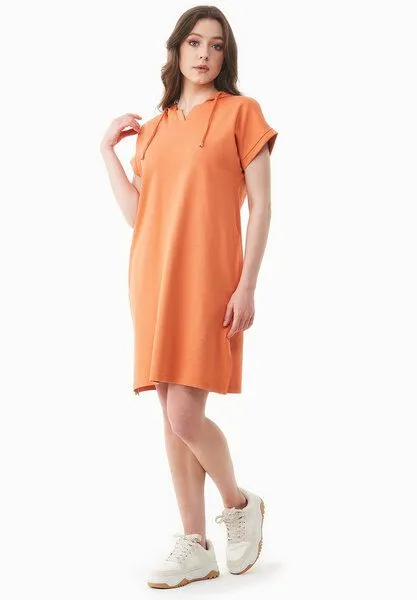 ORGANICATION ORGANICATION Kleid aus Bio-Baumwolle, Dusty orange, – Produktbild 3 von 4