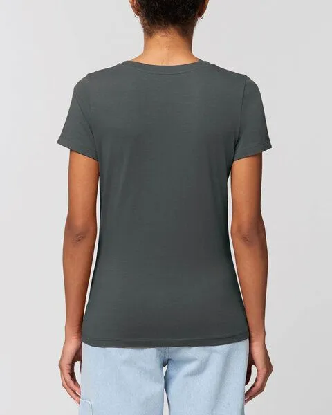 Human Family Human Family Bio Damen Rundhals-T-Shirt "Focus on the good" aus Bio-Baumwolle, Anthrazit, – Produktbild 2 von 3