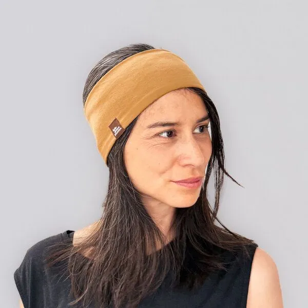 Liebe Deinen Planeten Liebe Deinen Planeten Bio Stirnband Basic - elastischer Baumwoll Jersey in vielen Farben, Caramel, – Produktbild 1 von 4