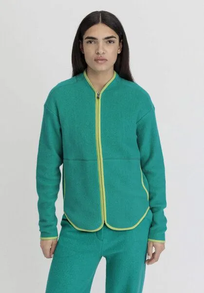 hessnatur hessnatur Fleece-Jacke ACTIVE LIGHT aus reiner Bio-Baumwolle, Lagune, – Produktbild 1 von 4