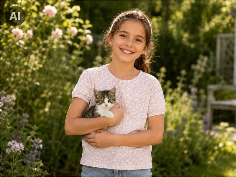 People Wear Organic People Wear Organic Kurzarm-Shirt kleine Veilchen hellrosa Gr. 98/104, Rosa, – Produktbild 3 von 3