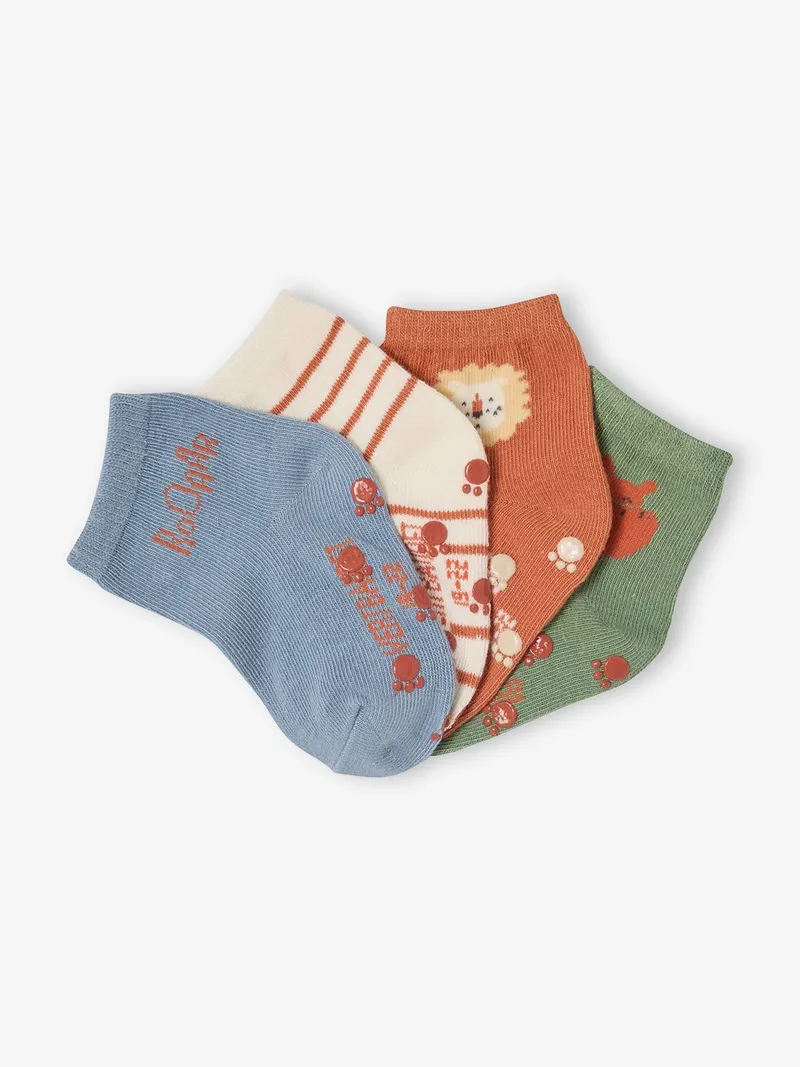 Vertbaudet 4er-Pack Baby Stoppersocken, Eisblau, – Produktbild 2 von 2