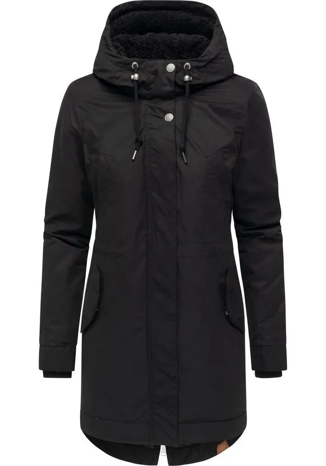ragwear ragwear Kurzmantel Cannas YOUMODO Kurzer Damen Mantel mit verstellbarer Kapuze, Schwarz, – Produktbild 2 von 4
