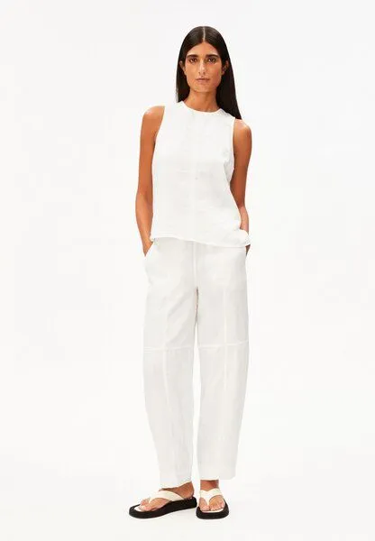 ARMEDANGELS ARMEDANGELS LINO BARREL Damen Hose aus 100% Leinen, White, – Produktbild 4 von 4