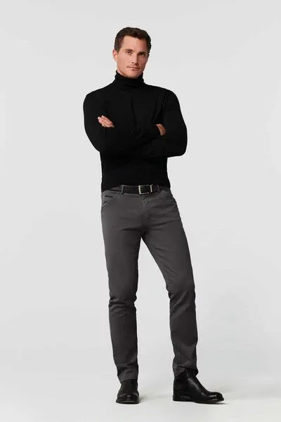Meyer MEYER Flammé Double-Dyed Baumwoll-Chino, Grau (anthrazit), – Produktbild 2 von 4