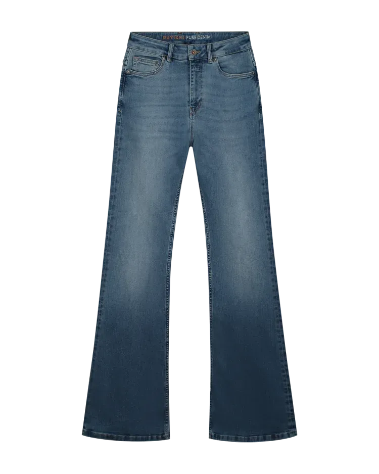 Kuyichi Kuyichi Damen vegan Jeans Flare Lisette Super Aged Blue, Dunkelblau, – Produktbild 1 von 1