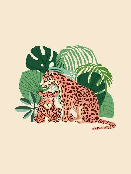 Photocircle Photocircle Poster / Leinwandbild - Blush Jaguars – Produktbild 1 von 4