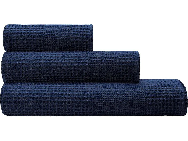 Cotonea Cotonea Waffelpikee Handtuch, 50 x 100 cm, Bio-Baumwolle, azurblau – Produktbild 1 von 1