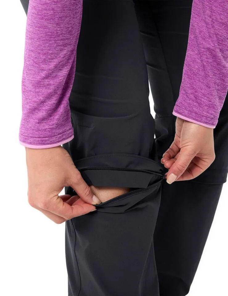 Vaude Vaude Funktionshose Women's Farley Stretch ZO Capri Pants (1-tlg) schnellstrocknende und strapazierfähige Outdoor-Hose, Schwarz, – Produktbild 3 von 3