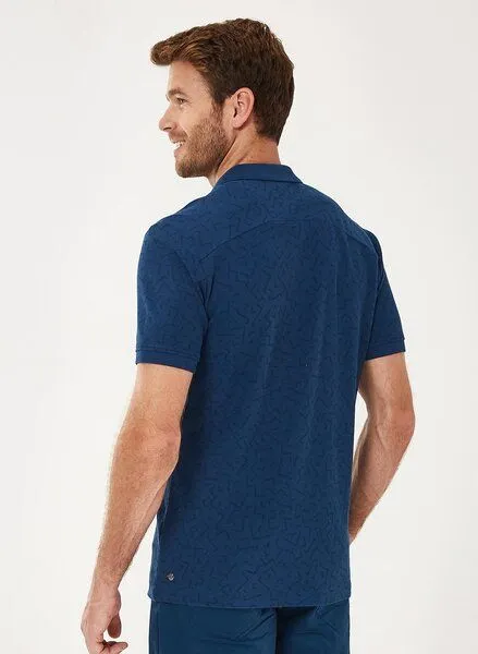 ORGANICATION ORGANICATION Poloshirt aus Bio-Baumwolle mit Reißverschluss, Navy, – Produktbild 4 von 4