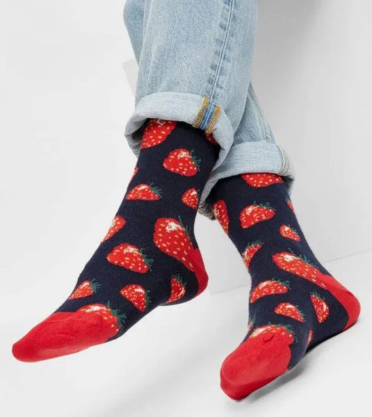 Natural Vibes Natural Vibes Socken mit Erdbeeren | Strawberries | Bio GOTS | Bunte Socken | Herren Damen Socken – Produktbild 3 von 3