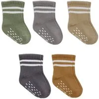bistyle bistyle Baby-Socken Basic 5er-Pack – Kurzsocken, GOTS-zertifiziert, hoher Baumwollanteil Rutschfeste Sohle, Colormix gestreift, – Produktbild 1 von 1