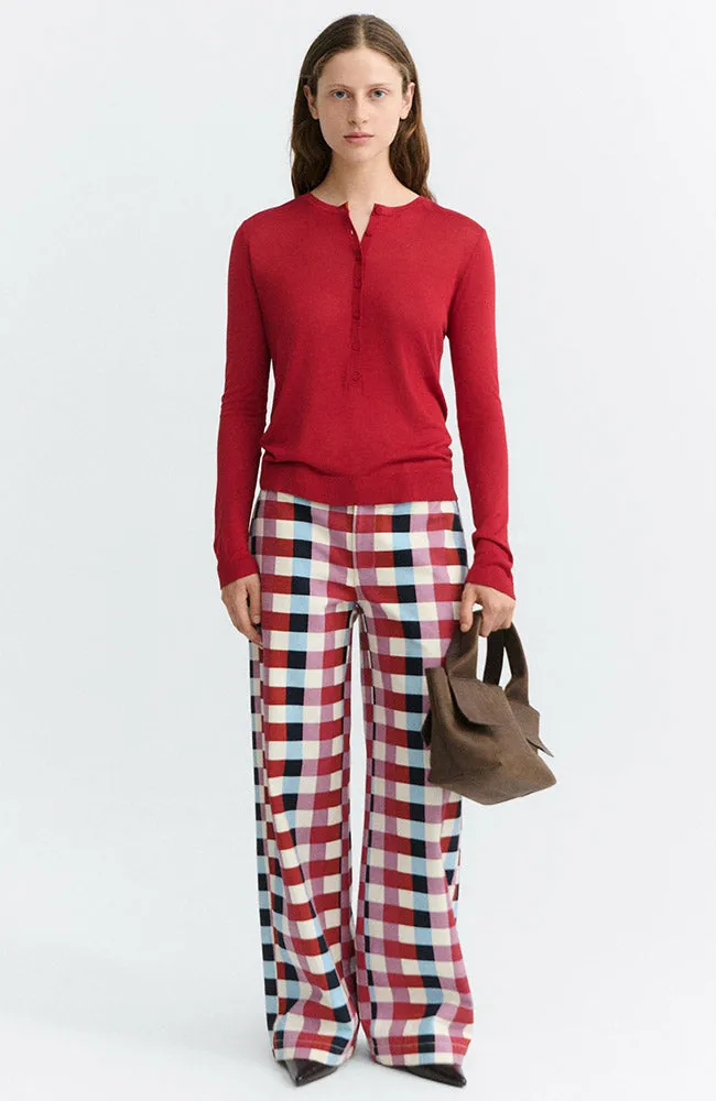 thinking mu Thinking MU Damen vegan Hose Cheshire Checks Serena Mehrfarbig, Rot, – Produktbild 2 von 2
