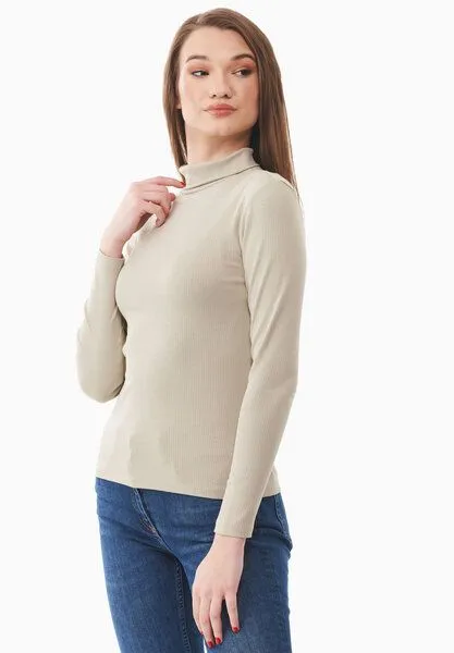 ORGANICATION ORGANICATION Rollkragenshirt aus Bio-Baumwolle, Soft green, – Produktbild 2 von 4