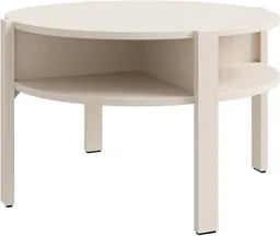 FORTE Beistelltisch Tobago, runder Couchtisch mit 4 Ablagefächern, B/H/T 74,4/45,5/74,4 cm, Durchmesser ca. 74,5 cm – Produktbild 1 von 1