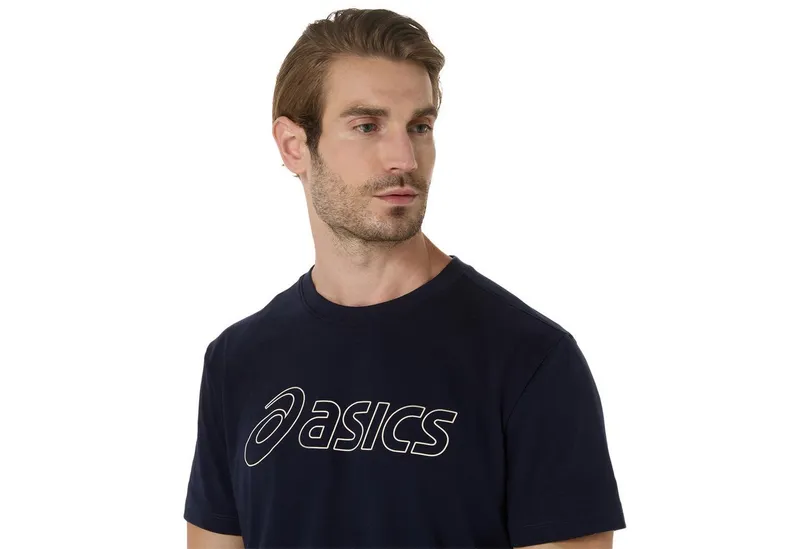 Asics Asics Laufshirt ASICS LOGO SS TEE, Blau, – Produktbild 3 von 4