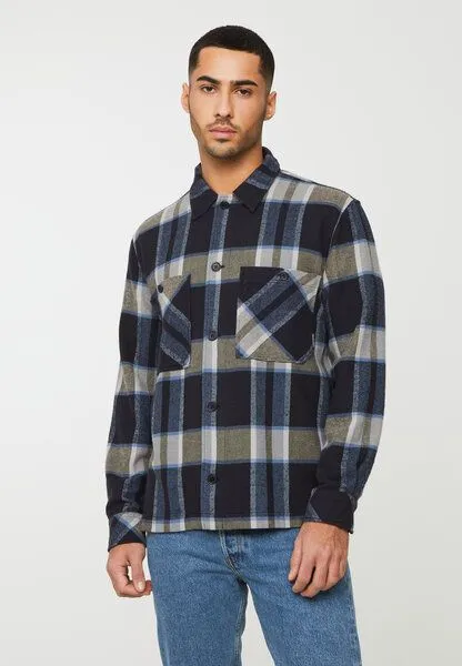recolution Overshirt aus Bio-Baumwolle | NUE CHECK recolution, Navy (blau), – Produktbild 1 von 4