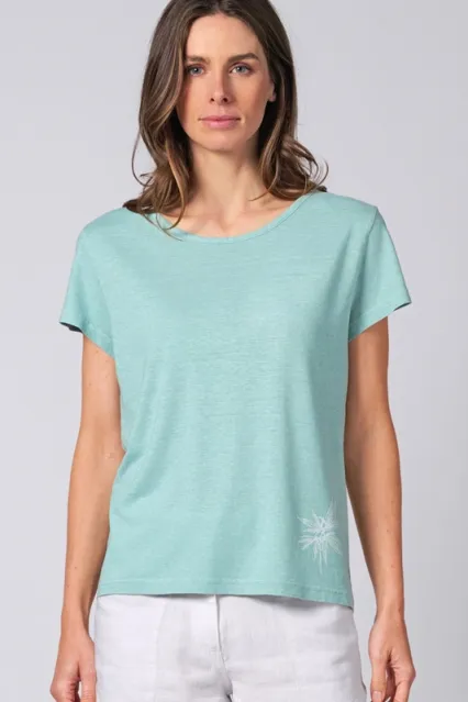 HempAge Hempage Damen vegan T-Shirt Aus Hanf Mit Aufdruck Seeblau, Blau, – Produktbild 2 von 2