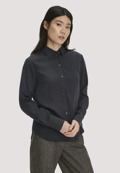 hessnatur hessnatur Bluse Relaxed aus TENCEL Lyocell, Schwarz, – Produktbild 2 von 5