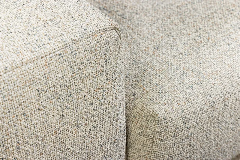 riess-ambiente Ecksofa KENT 220cm beige/chrom – XXL Strukturstoff, L-Form, inkl. Kissen, Einzelartikel 1 Teile, FSC-zertifizierte Wohnlandschaft mit Hocker – ideal fürs Wohnzimmer, Beige, – Produktbild 5 von 5
