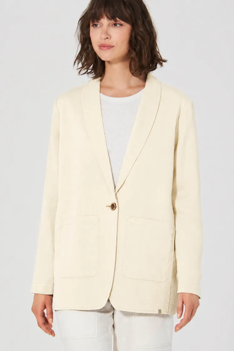 HempAge Hempage Damen vegan Oversized Blazer In Naturfarben, Weiß, – Produktbild 2 von 2