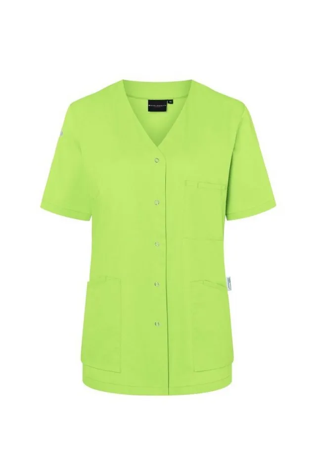 Karlowsky Fashion Schlupfbluse KARLOWSKY Damen Kasack ESSENTIAL Kurzarm V-Neck Modern-Fit Kiwi, Grün, – Produktbild 1 von 4