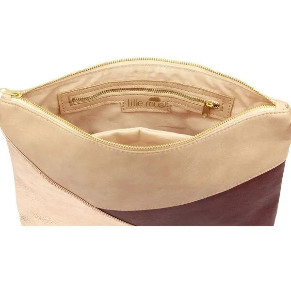 lille mus lille mus Geo-Tasche GESINA mit Umhängeriemen, Beige/roségold/bordeaux, – Produktbild 3 von 4