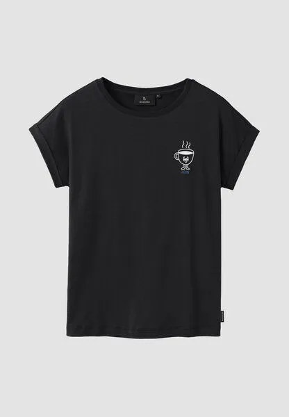 recolution Damen T-Shirt aus Bio-Baumwolle - CAYENNE MOIN - recolution, Black (schwarz), – Produktbild 1 von 1