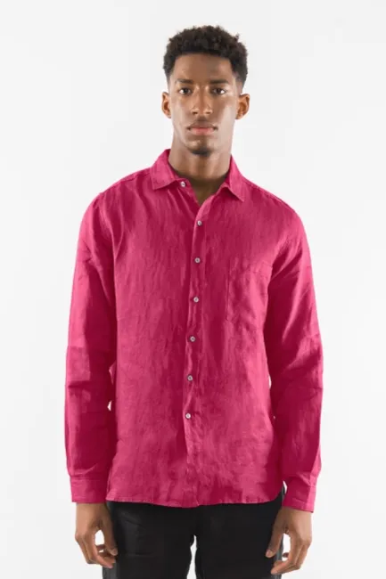 RAVENS VIEW IBIZA RAVENS VIEW IBIZA Herren vegan Hemd James Granat Rosa, Dunkelpink, – Produktbild 1 von 1