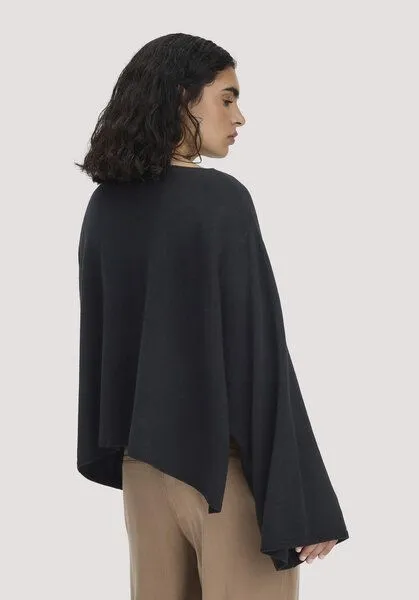 hessnatur hessnatur Strick Pullover Oversize aus Bio-Merinowolle mit Cashmere, Schwarz, – Produktbild 2 von 4